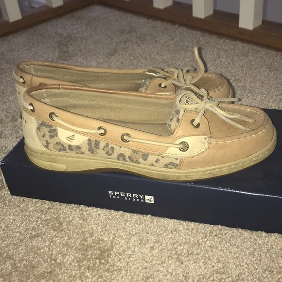 Sperry Shoes - Cheetah print sequins Sperry top- siders